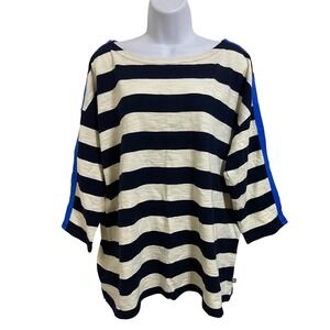 T by‎ Talbots Striped Boat Neck 3/4 Sleeve Nautical Cape Cod Top Plus Size 2X